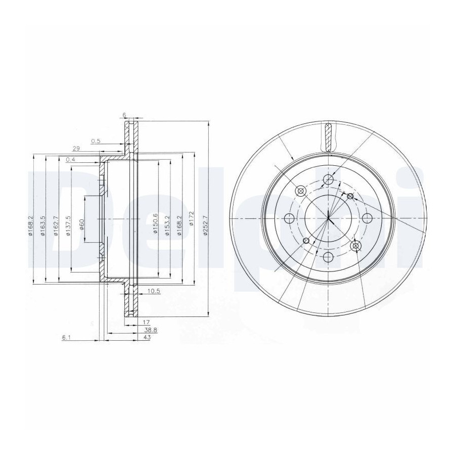 Delphi Disque De Frein Bg3884 Opel;Subaru;Suzuki;Vauxhall