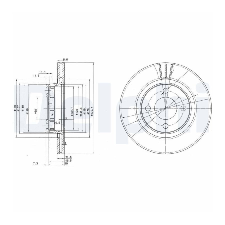 Delphi Disque De Frein Bg2784 Audi