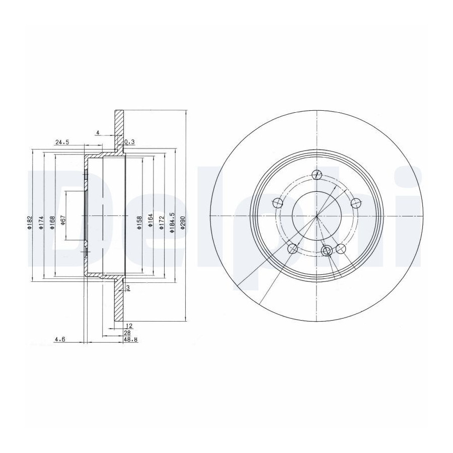 Delphi Disque De Frein Bg3602 Mercedes-Benz