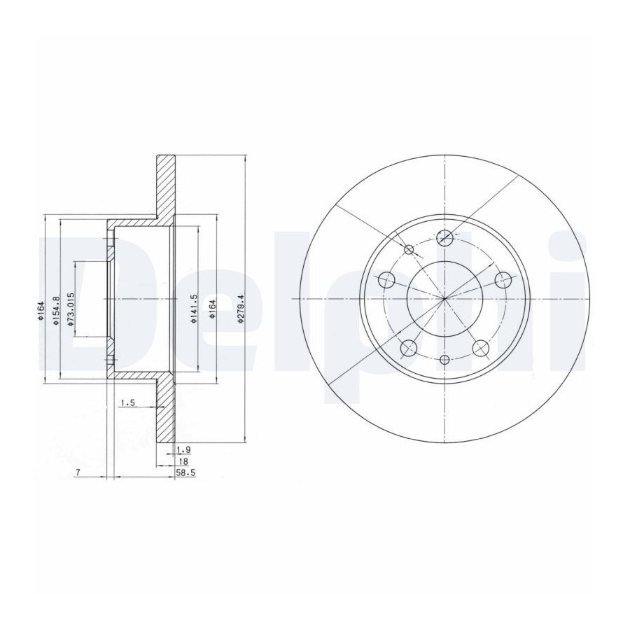 Delphi Disque De Frein Bg2845 Citroen;Fiat;Peugeot