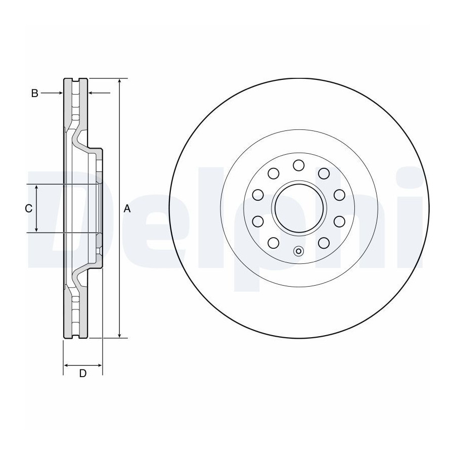 Delphi Disque De Frein Bg9202c Audi