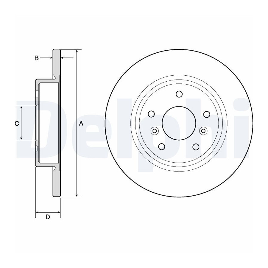 Delphi Disque De Frein Bg4807c Nissan;Renault