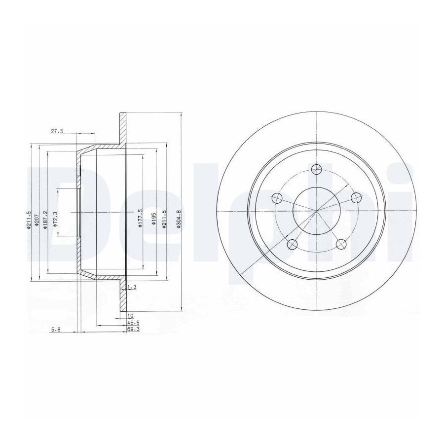 Delphi Disque De Frein Bg3660 Jeep