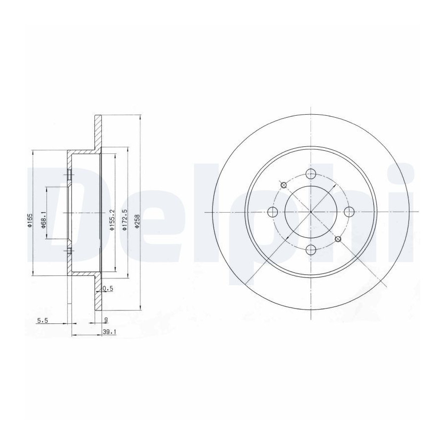 Delphi Disque De Frein Bg3125 Nissan