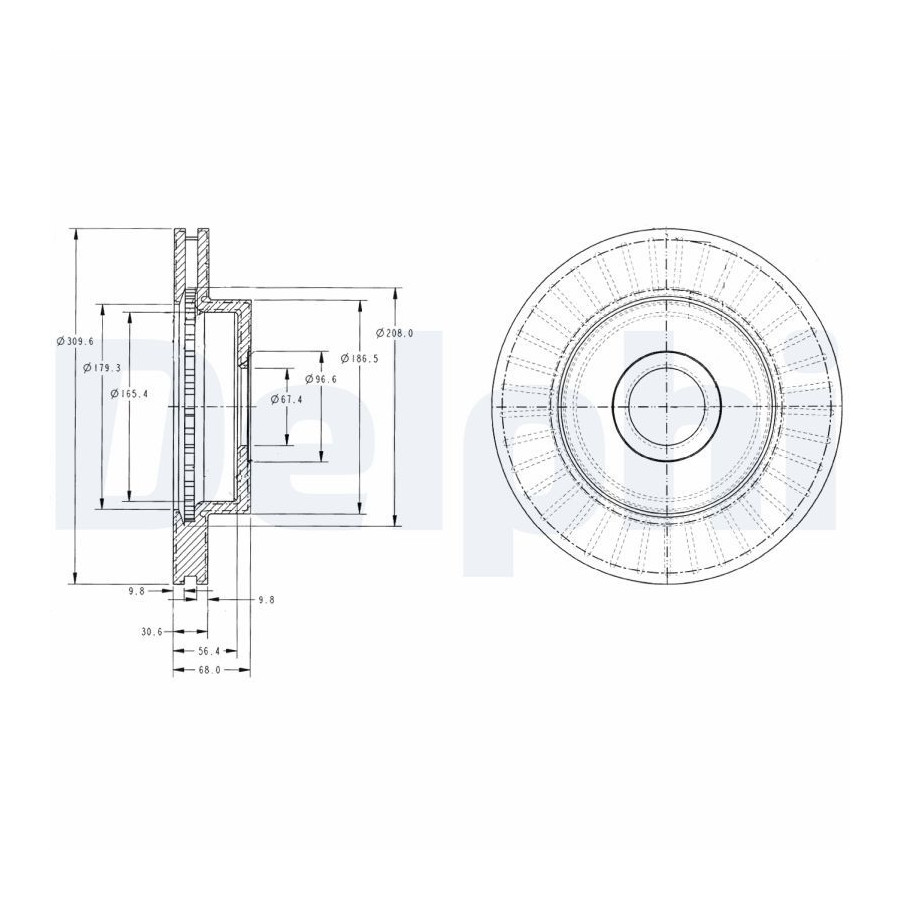 Delphi Disque De Frein Bg3659 Jeep