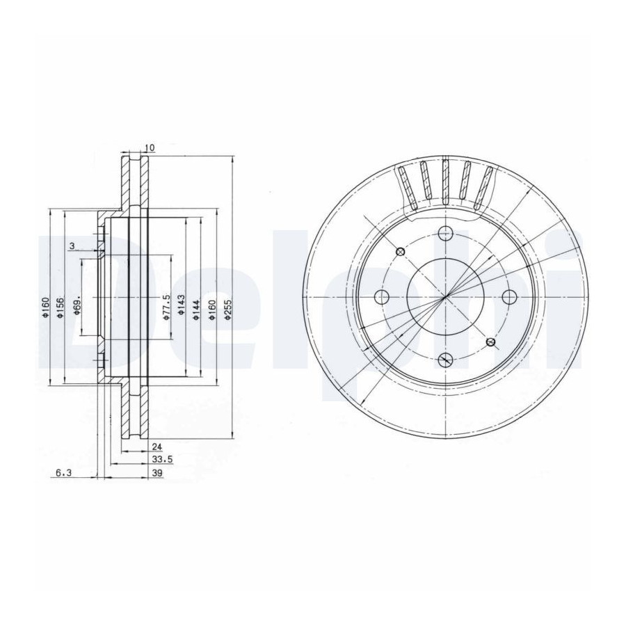 Delphi Disque De Frein Bg2763 Hyundai;Kia;Mitsubishi