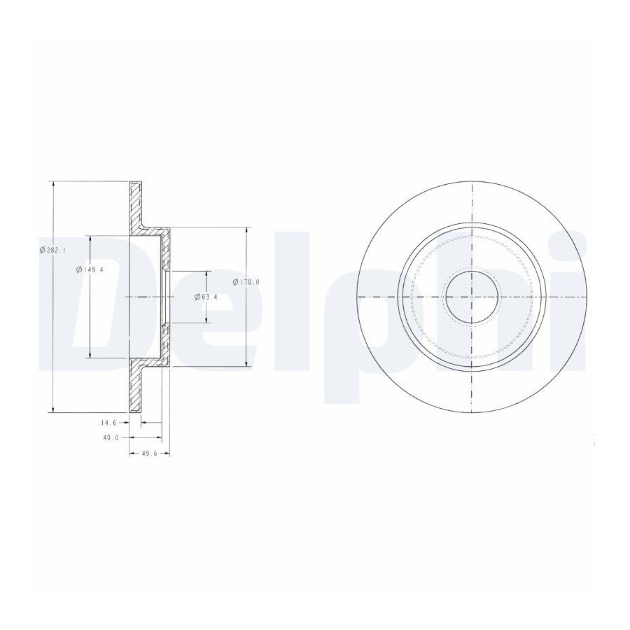 Delphi Disque De Frein Bg3761 Nissan