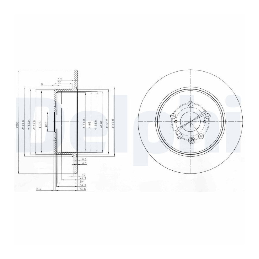 Delphi Disque De Frein Bg3777 Toyota