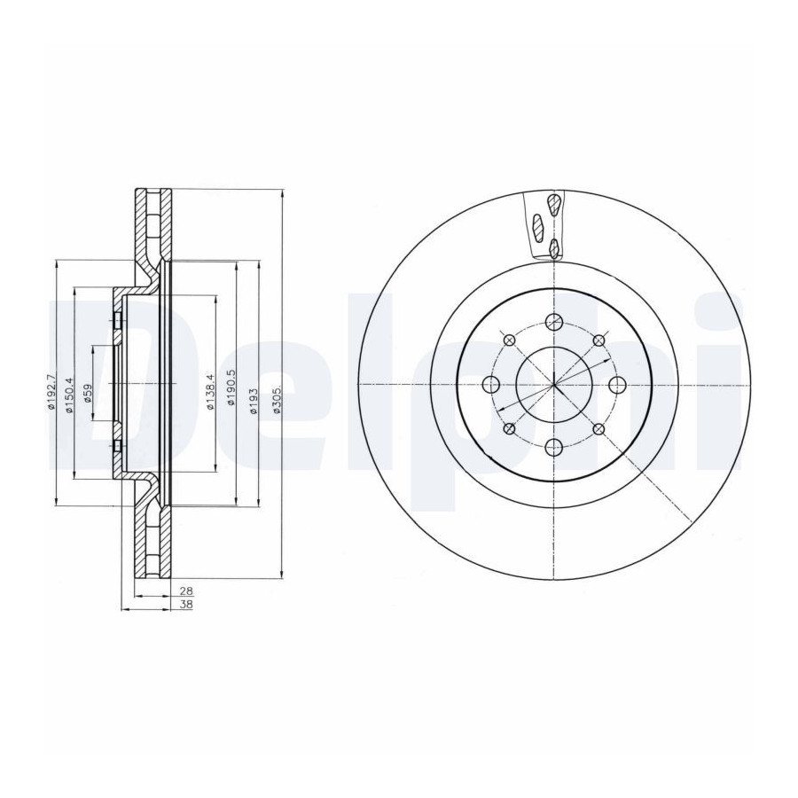 Delphi Disque De Frein Bg4308 Alfa Romeo