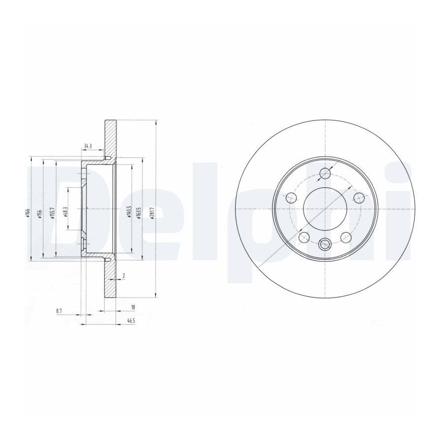 Delphi Disque De Frein Bg3415 Volkswagen