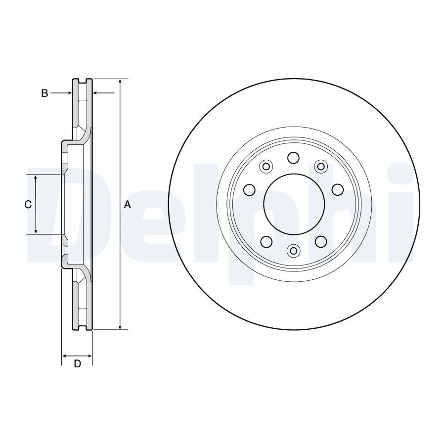 Delphi Disque De Frein Bg4806c Citroen;Opel;Peugeot;Toyota