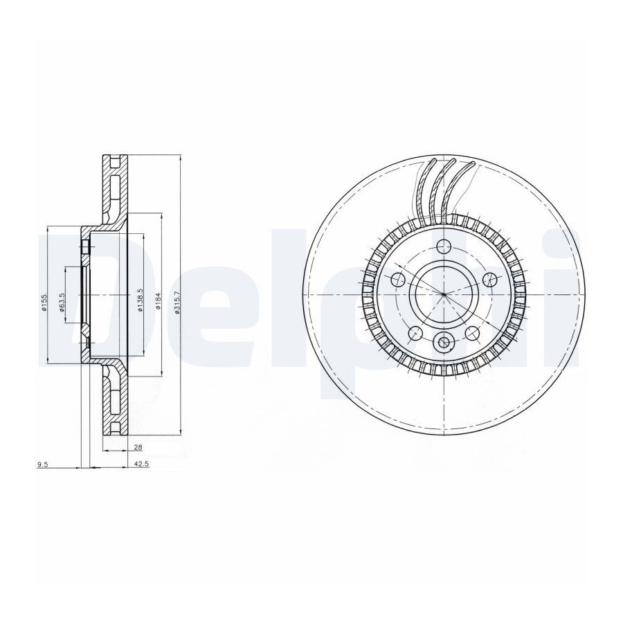 Delphi Disque De Frein Bg4123 Ford;Land Rover;Volvo
