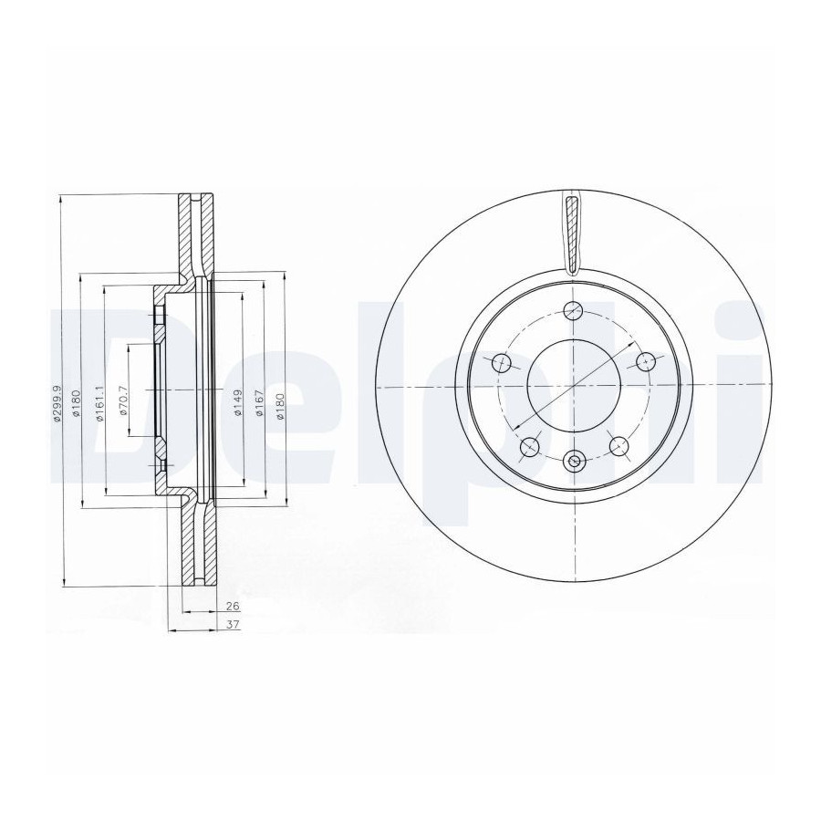 Delphi Disque De Frein Bg4278c Chevrolet;Opel;Vauxhall