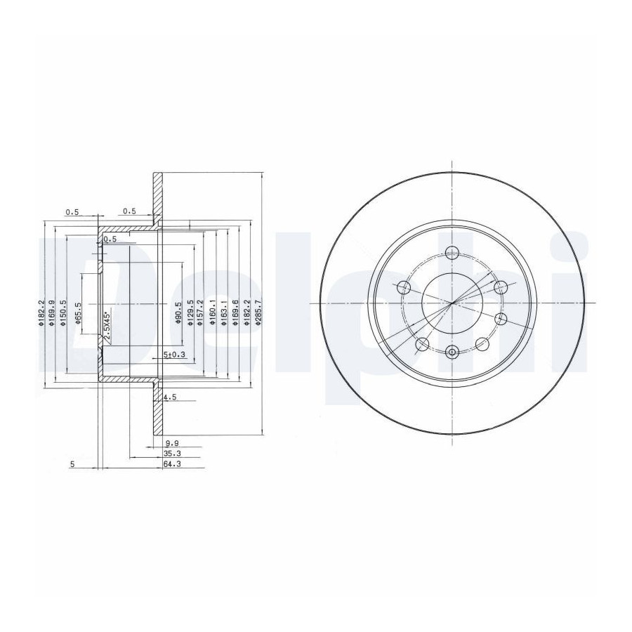 Delphi Disque De Frein Bg3274 Opel;Saab;Vauxhall