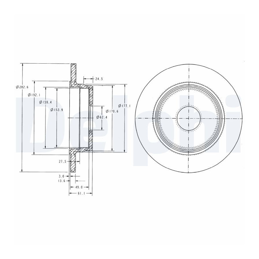 Delphi Disque De Frein Bg2510 Mercedes-Benz