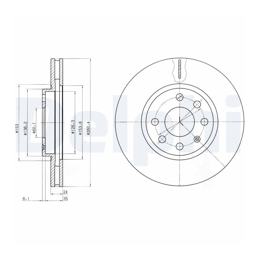 Delphi Disque De Frein Bg3569 Opel;Vauxhall
