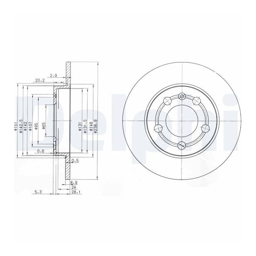 Delphi Disque De Frein Bg3738 Audi;Skoda;Volkswagen