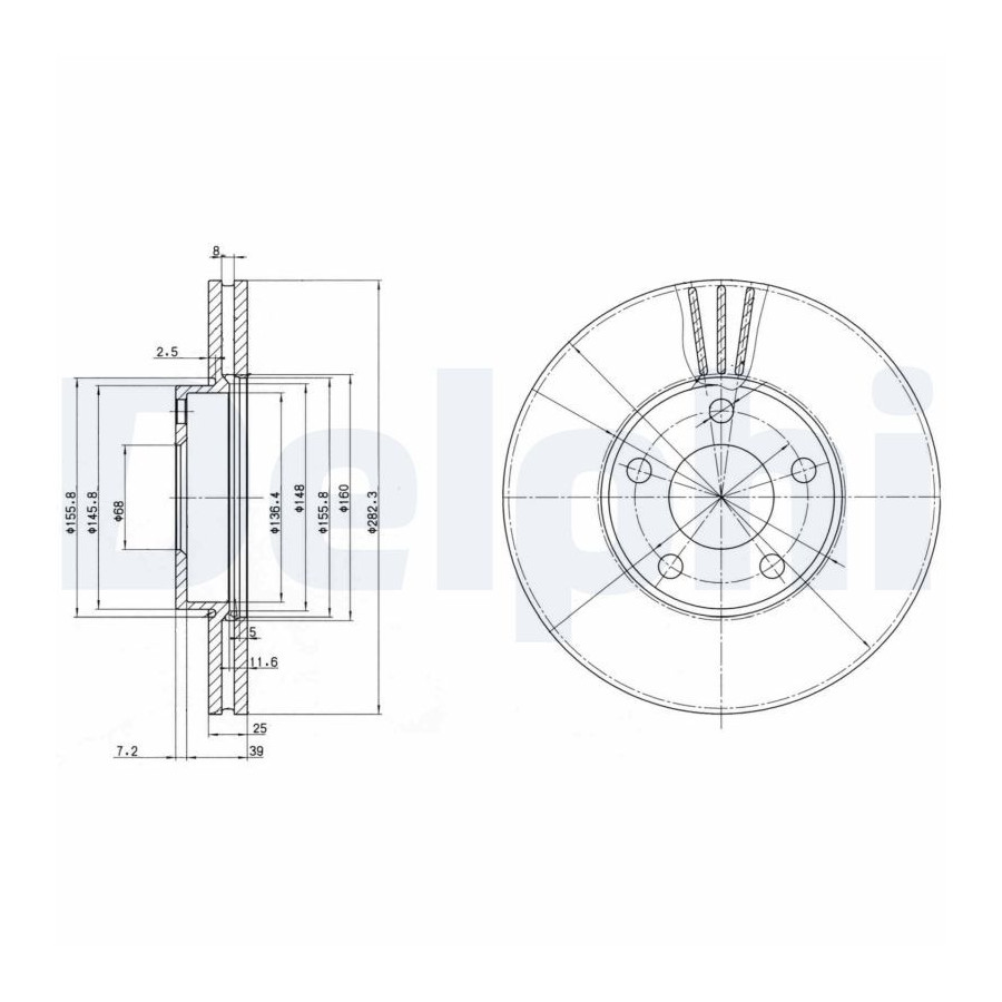 Delphi Disque De Frein Bg3199 Volkswagen