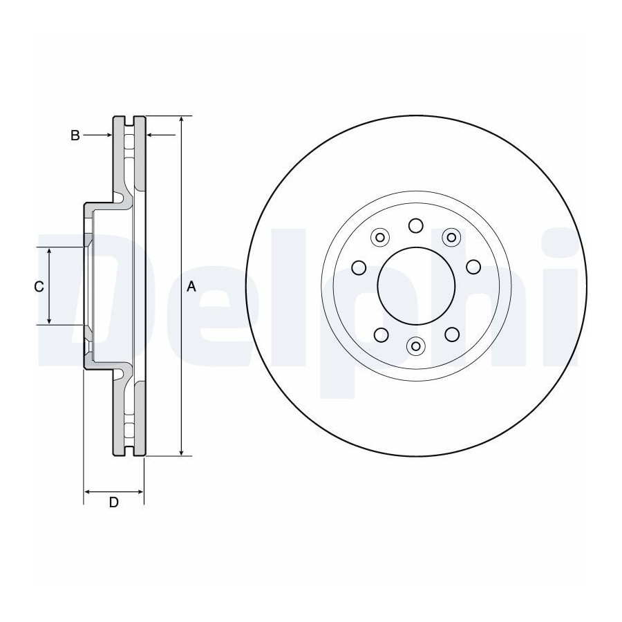 Delphi Disque De Frein Bg4805c Citroen;Fiat;Opel;Peugeot;Toyota