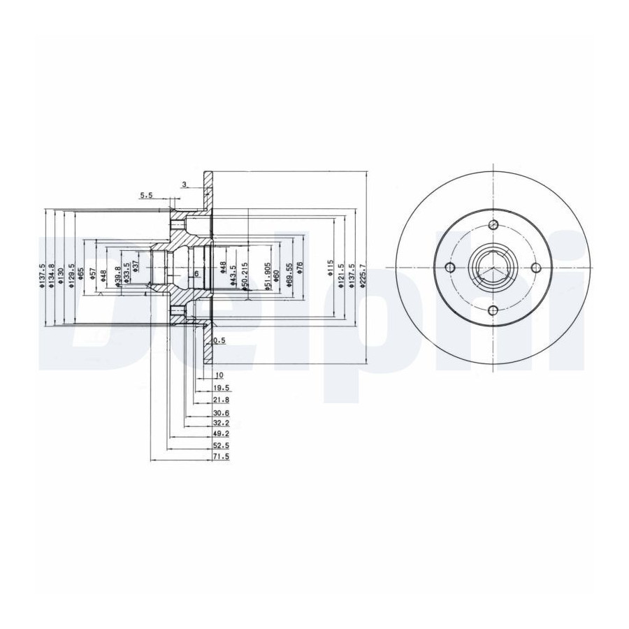 Delphi Disque De Frein Bg2389 Seat;Volkswagen