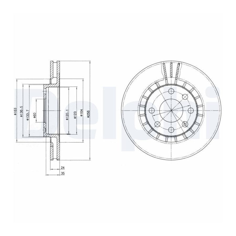 Delphi Disque De Frein Bg2443 Daewoo;Lotus;Opel;Vauxhall