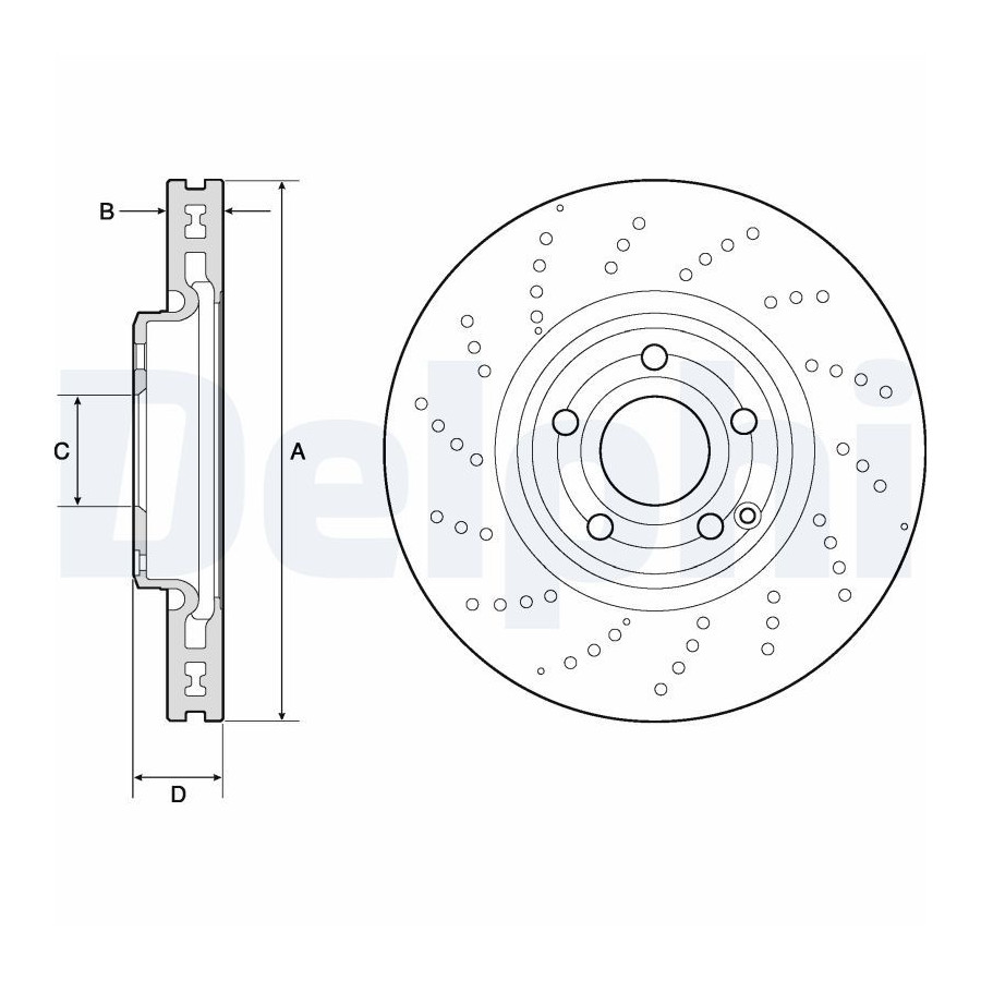 Delphi Disque De Frein Bg9189c Mercedes-Benz