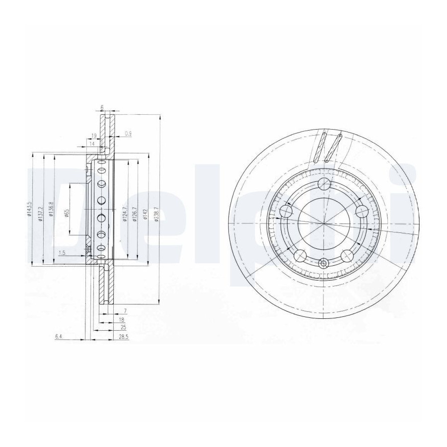 Delphi Disque De Frein Bg3695 Skoda;Volkswagen
