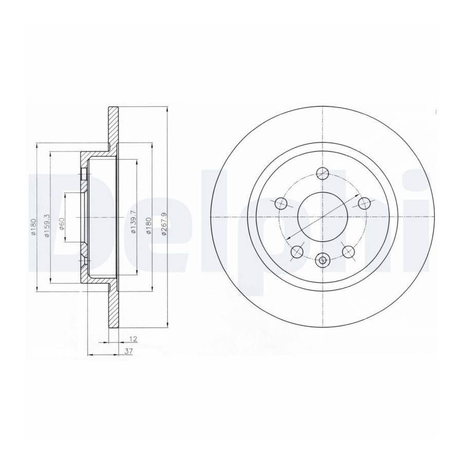 Delphi Disque De Frein Bg4199c Chevrolet;Opel;Vauxhall