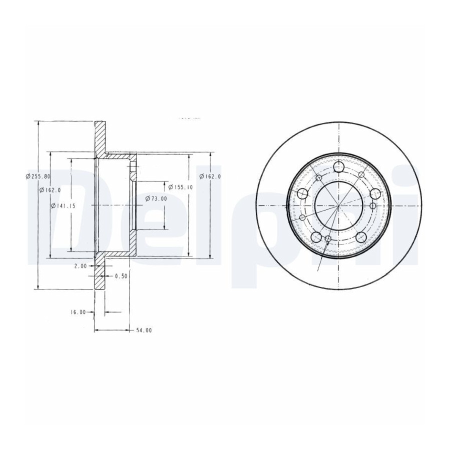 Delphi Disque De Frein Bg2253 Alfa Romeo;Citroen;Fiat;Peugeot