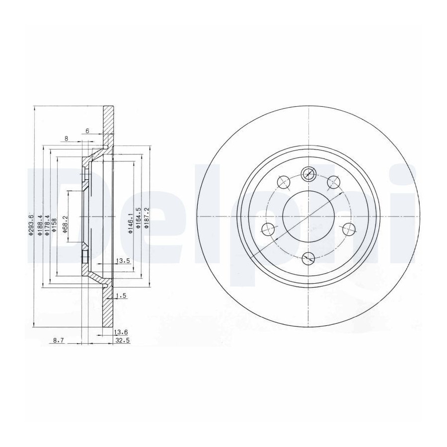 Delphi Disque De Frein Bg3518 Ford;Seat;Volkswagen
