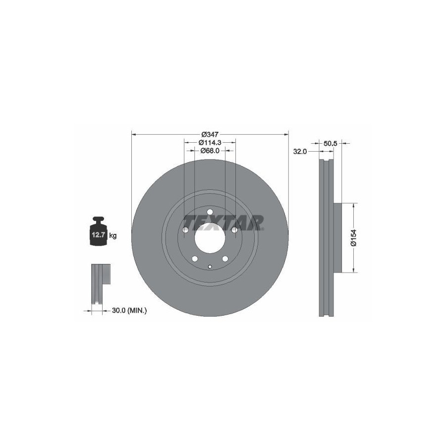 Textar Disque De Frein 92348903 Mazda