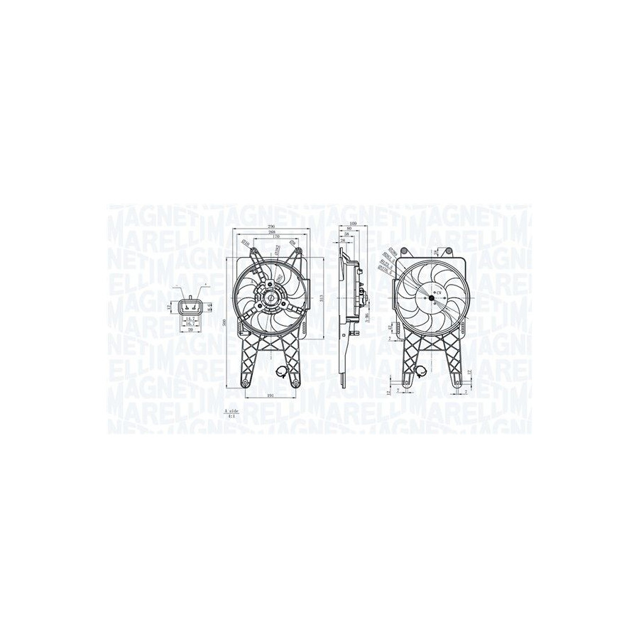 Magneti Marelli Ventilateur De Refroidissement Mtc818ax Mtc818ax Fiat