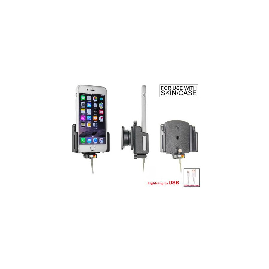 Support réglable passif Apple iPhone 6. Câble Lightning vers USB d'origine Apple / slim (avec skin