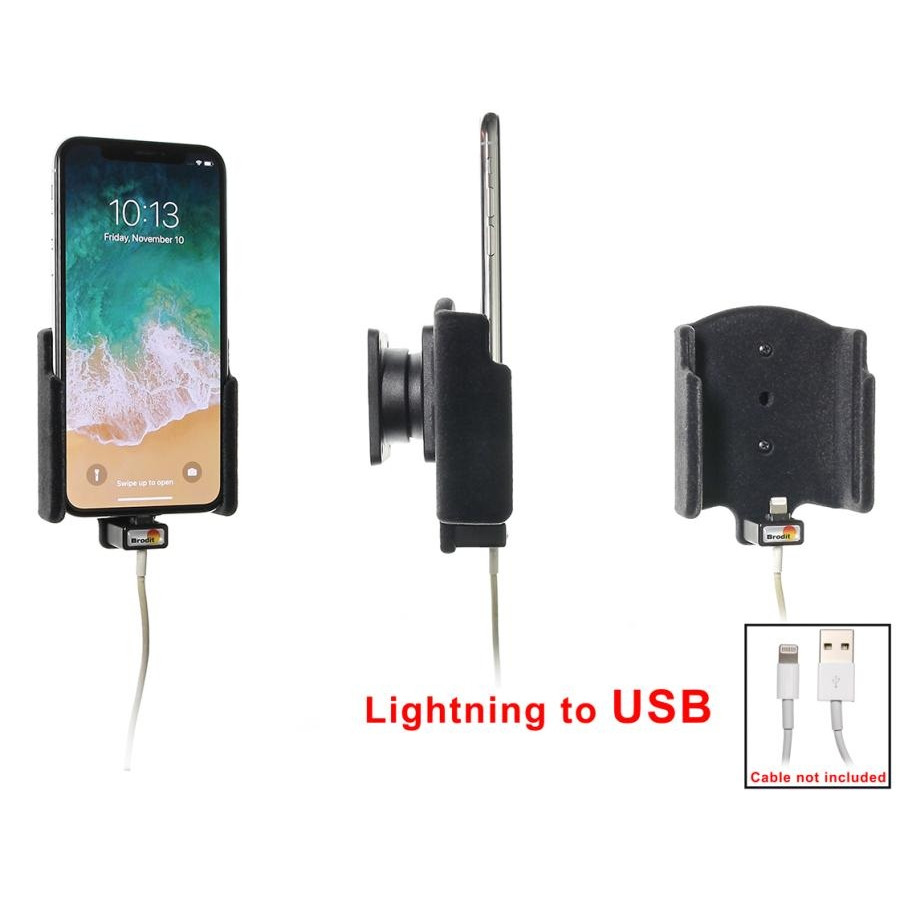 Support passif Apple iPhone X / Xs. Pour câble Lightning vers USB d'origine Apple (rembourré)