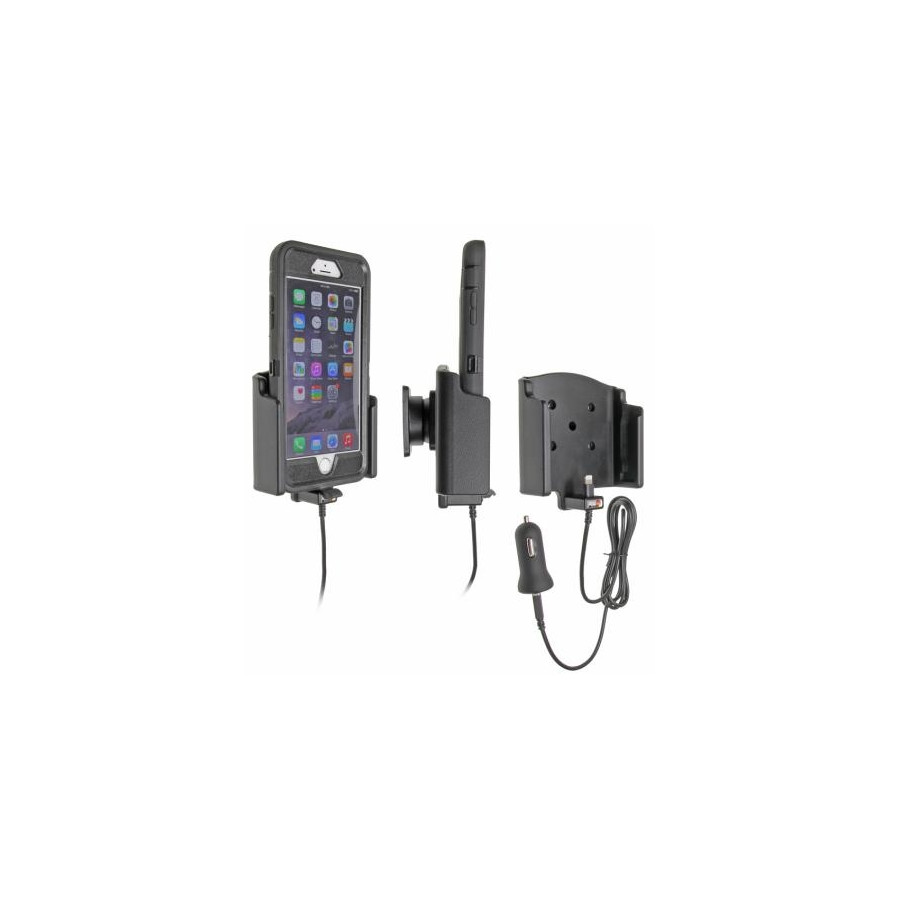 Support actif Apple iPhone 6 Plus avec prise USB 12V. Couverture de défenseur Otterbox,
