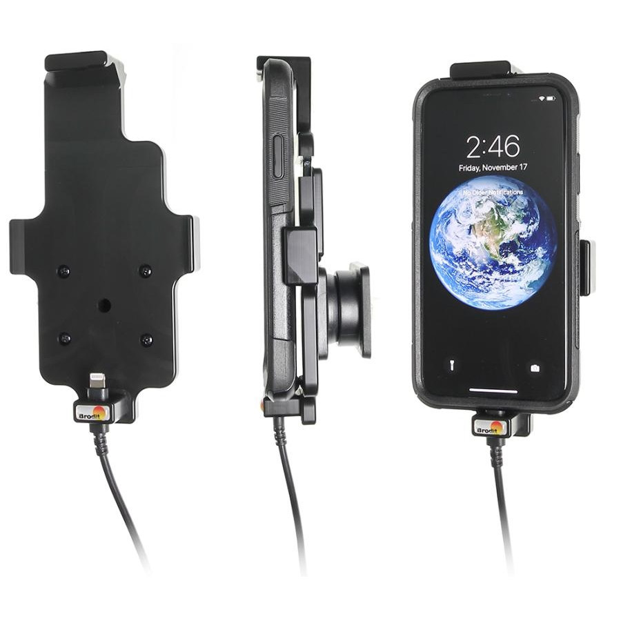 Apple iPhone X / Xs avec ou sans coque Support actif avec prise USB 12V