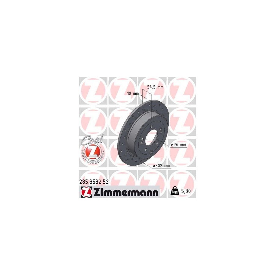 Zimmermann Disque De Frein 285.3532.52 Hyundai;Kia
