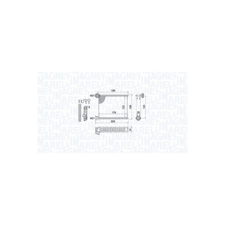 Magneti Marelli Radiateur De Chauffage, Chauffage Intérieur Br459 Dacia;Renault