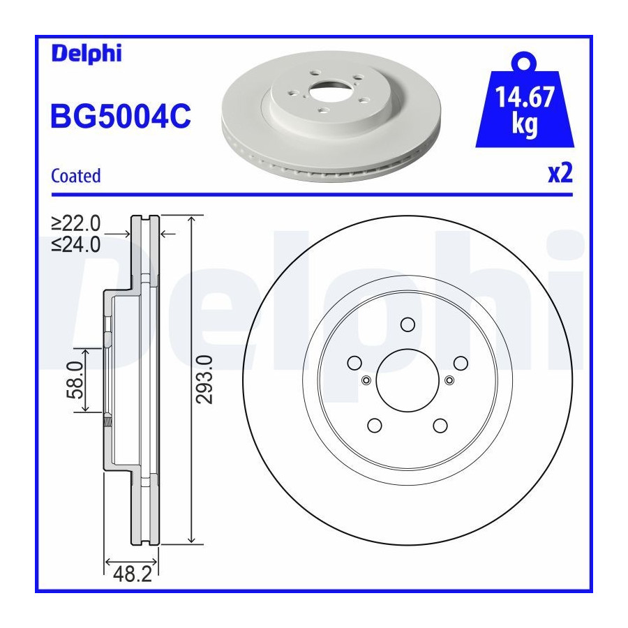 Delphi Disque De Frein Bg5004c - Image 3