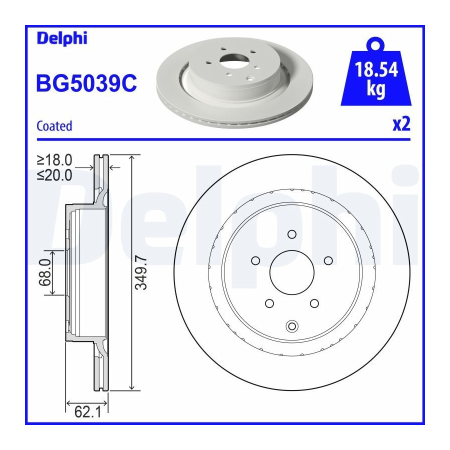 Delphi Disque De Frein Bg5039c Infiniti