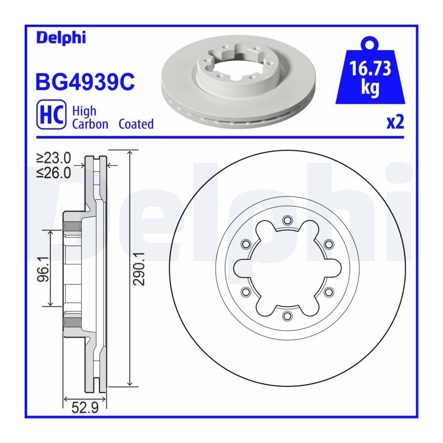 Delphi Disque De Frein Bg4939c Nissan