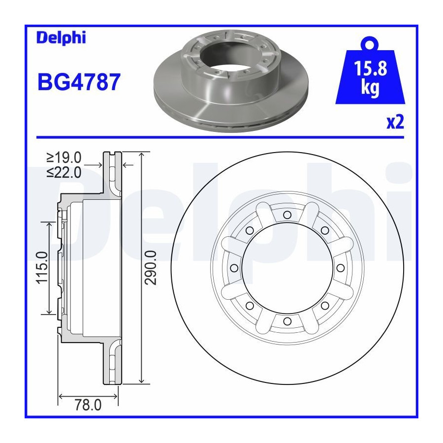 Delphi Disque De Frein Bg4787 Renault