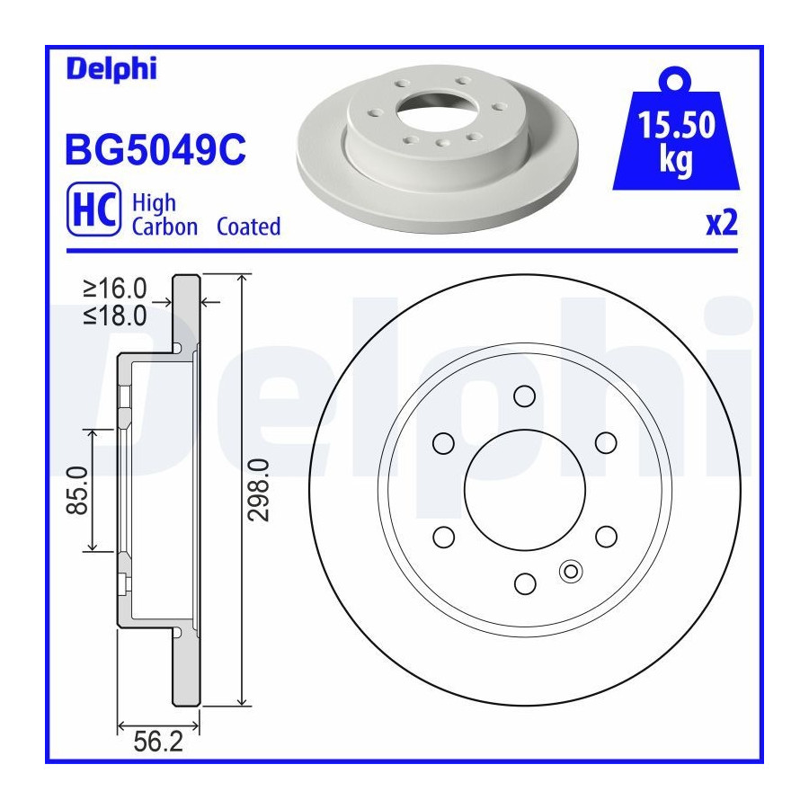 Delphi Disque De Frein Bg5049c Mercedes-Benz