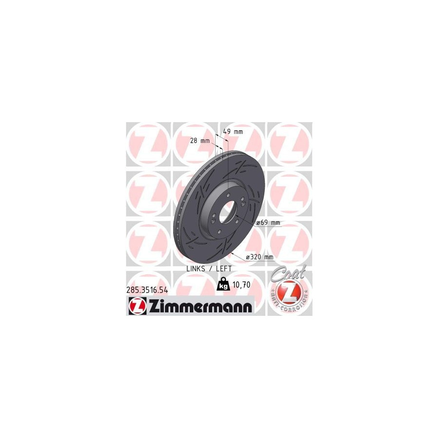 Zimmermann Disque De Frein 285.3516.54 - Image 2