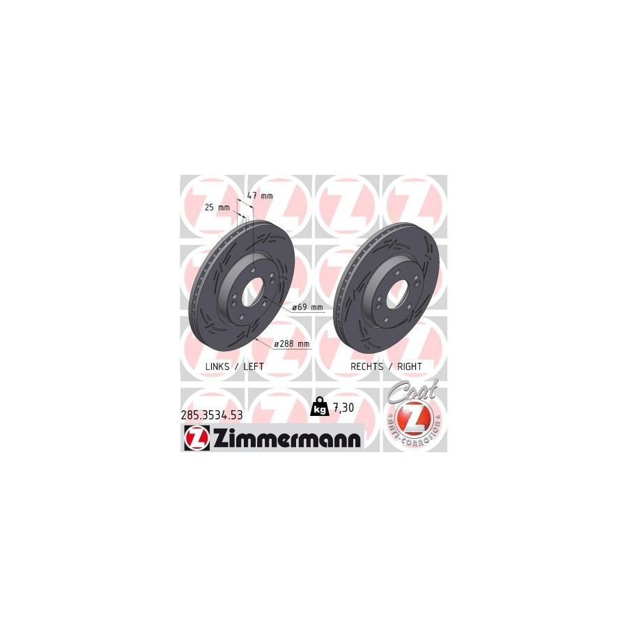Zimmermann Disque De Frein 285.3534.53 - Image 3