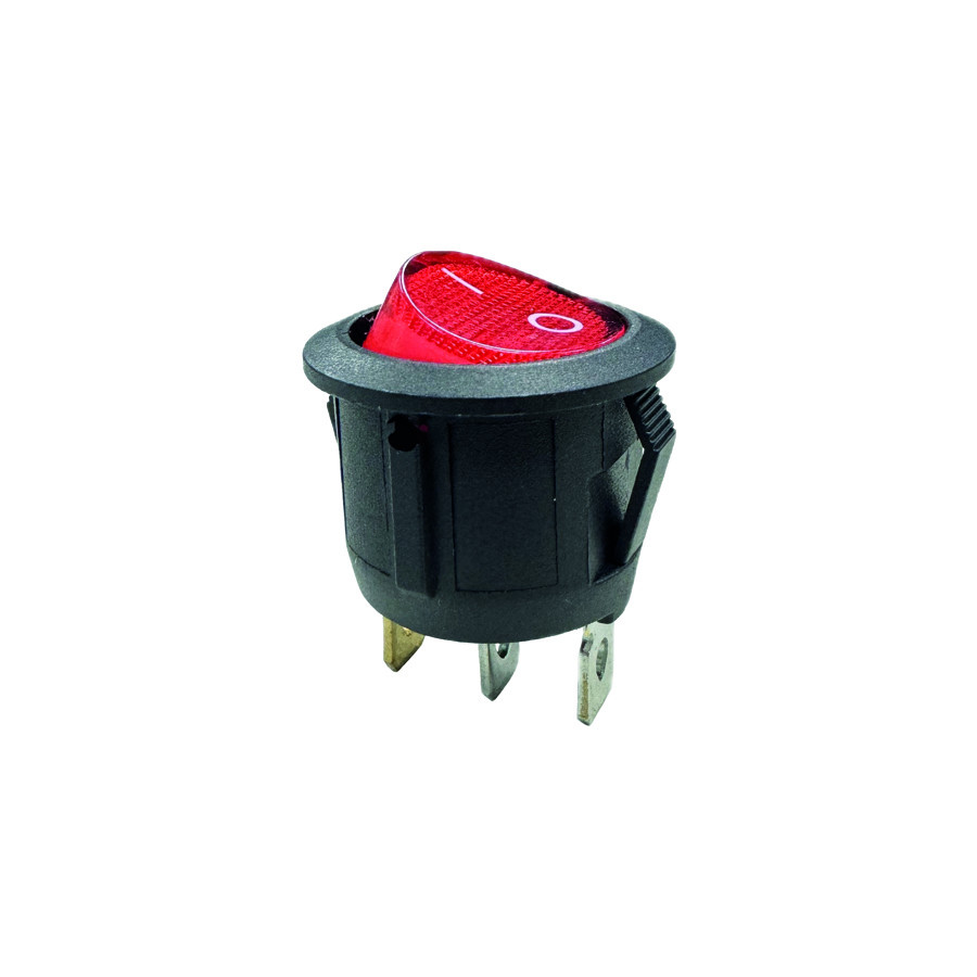 Interrupteur à bascule rouge on - off, 12V, 10A, 20mm, LED sous blister