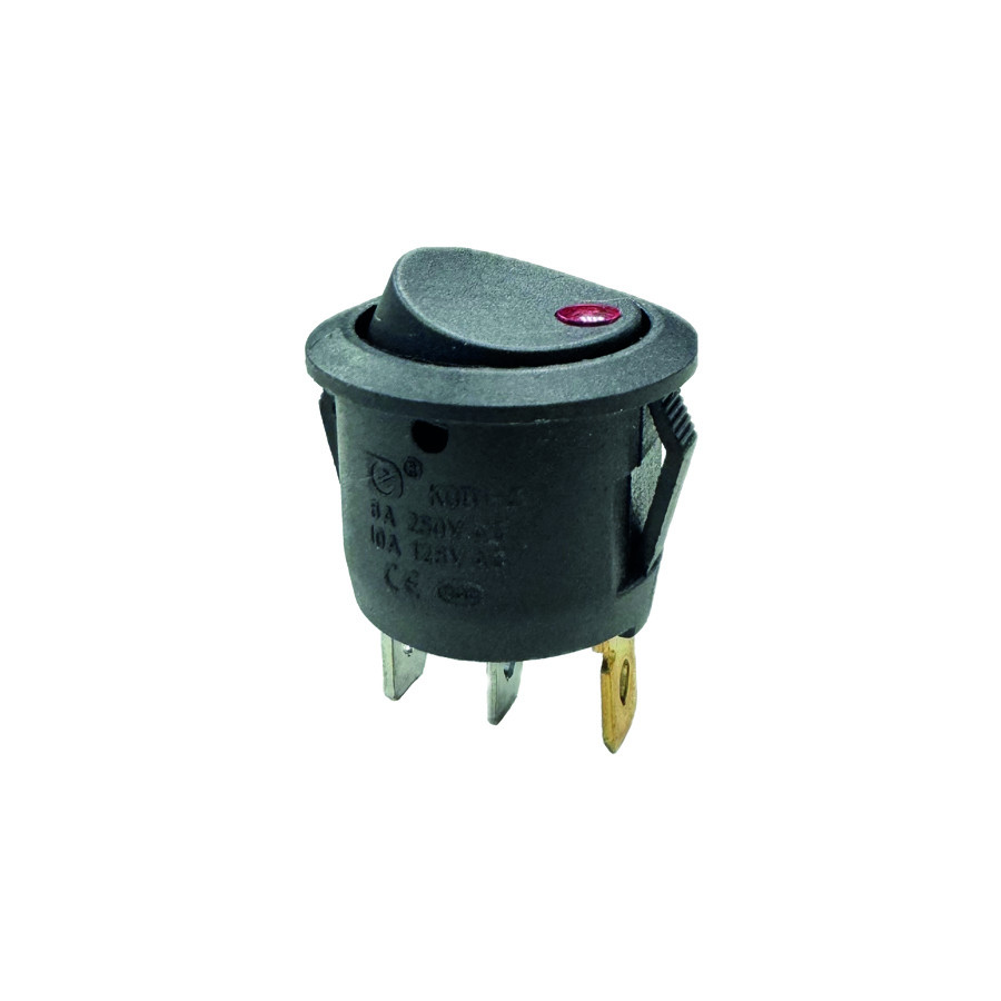Interrupteur à bascule rouge on - off, 12V, 10A, 20mm, LED sous blister