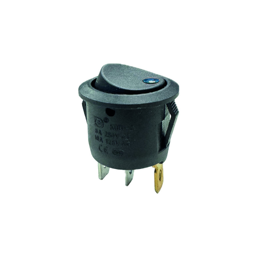 Interrupteur à bascule bleu on - off, 12V, 10A, 20mm, LED sous blister