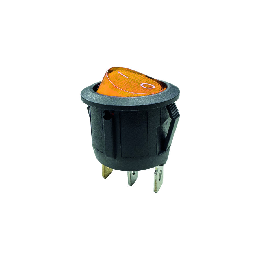 Interrupteur à bascule orange on - off, 12V, 10A, 20mm, LED sous blister