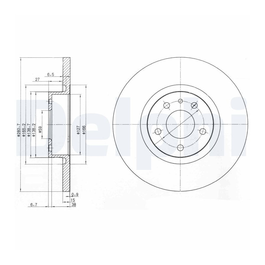 Delphi Disque De Frein Bg3420 Alfa Romeo